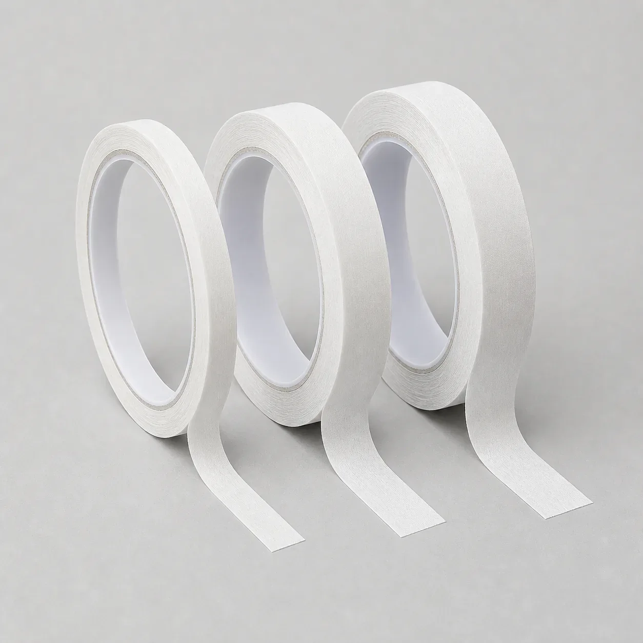 Three unbranded rolls of narrow double-sided garment template tape