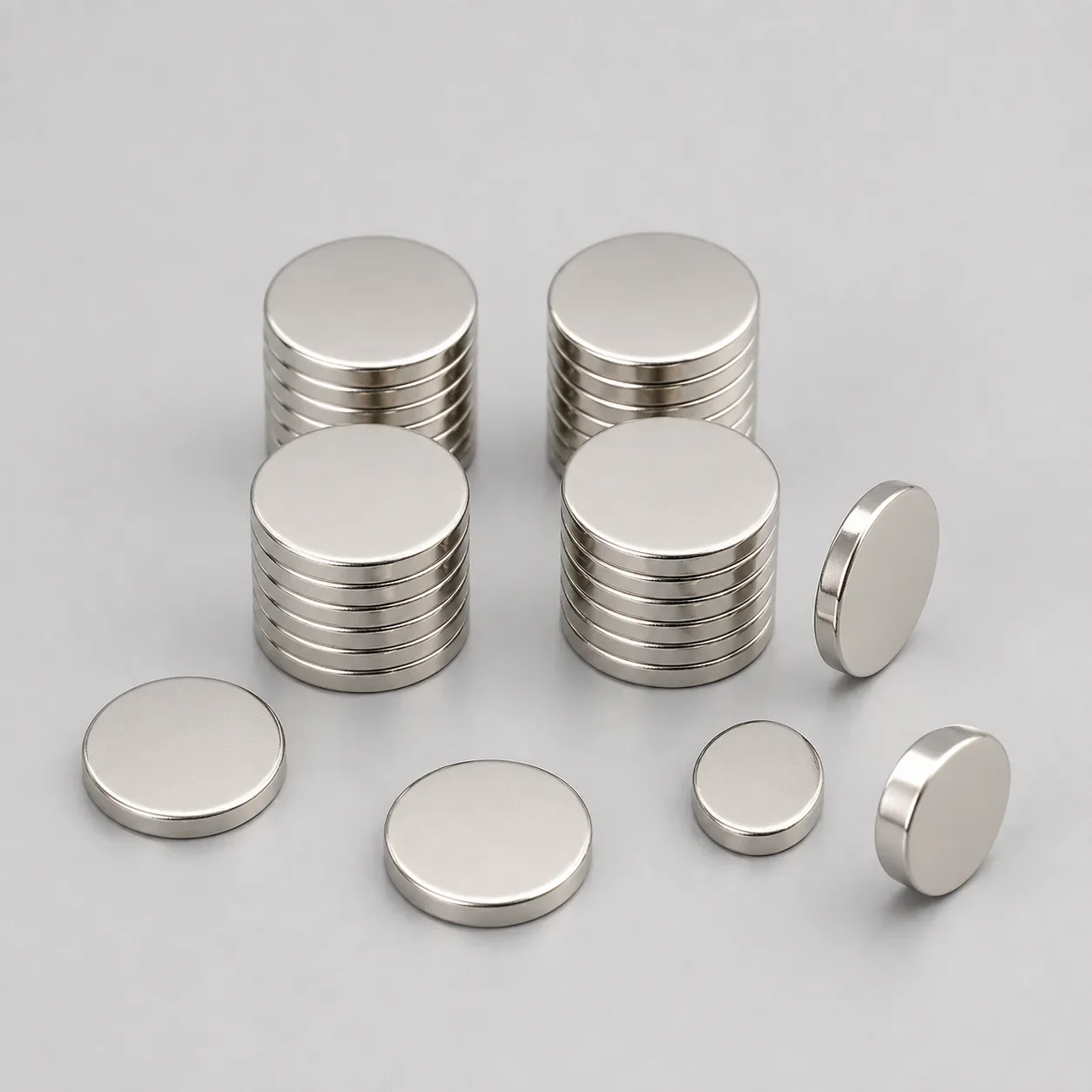 Round strong magnets for garment template positioning and closure