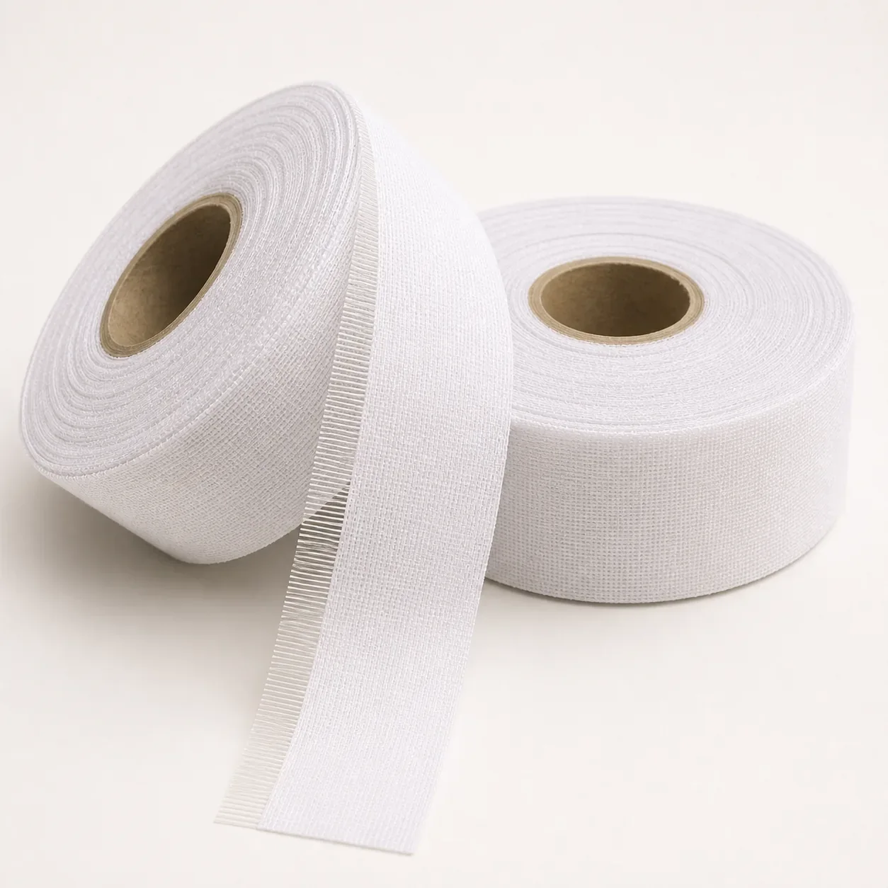 White horsehair interlining tape supplied in plain unbranded rolls